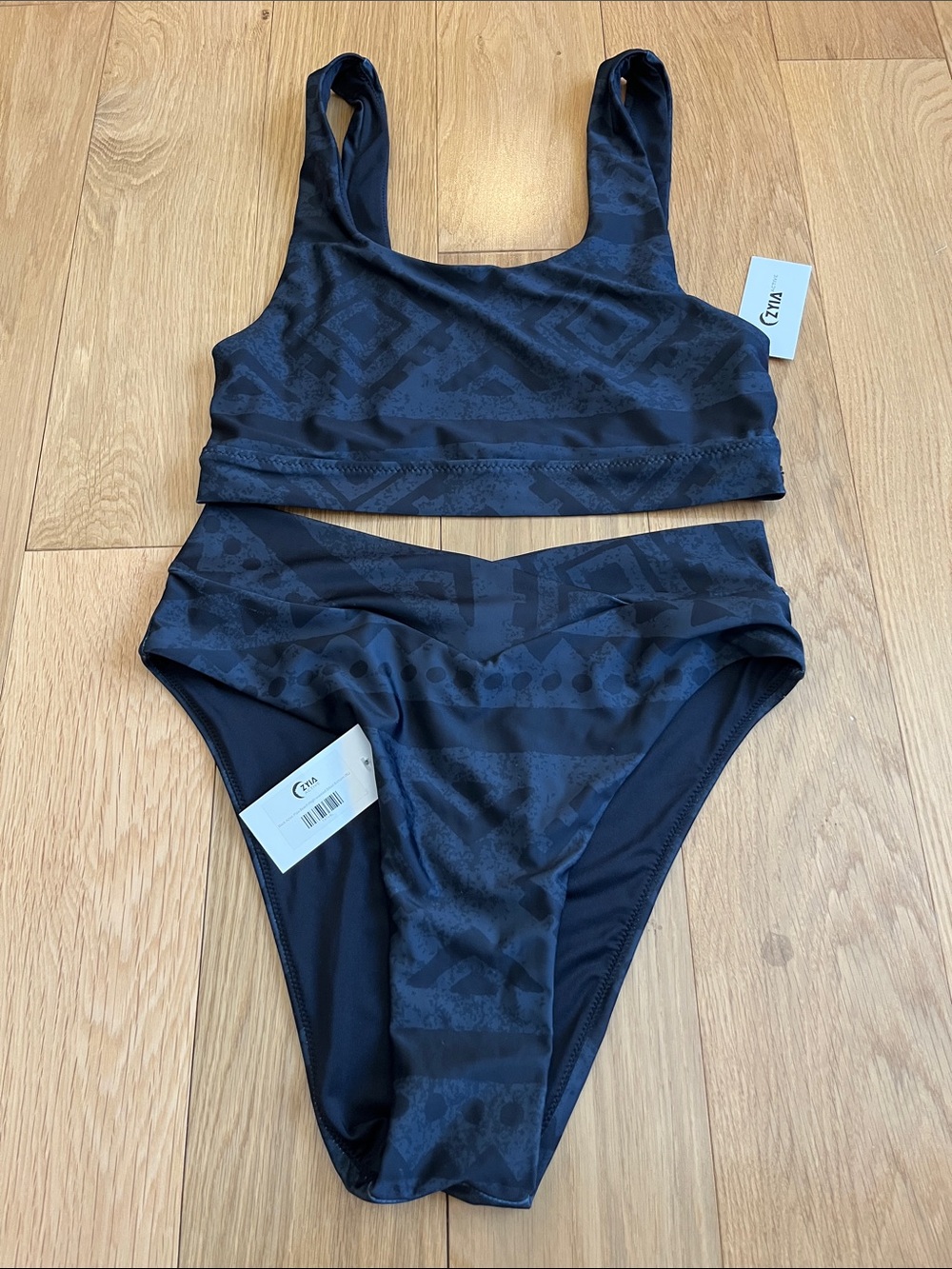 Zyia Bathing Suit Black Aztec